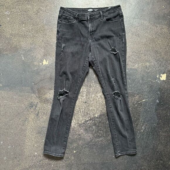 Old Navy Women’s Faded Black Pop Icon Skinny Mid Rise Stretch Jeans Size 12 - Picture 1 of 16